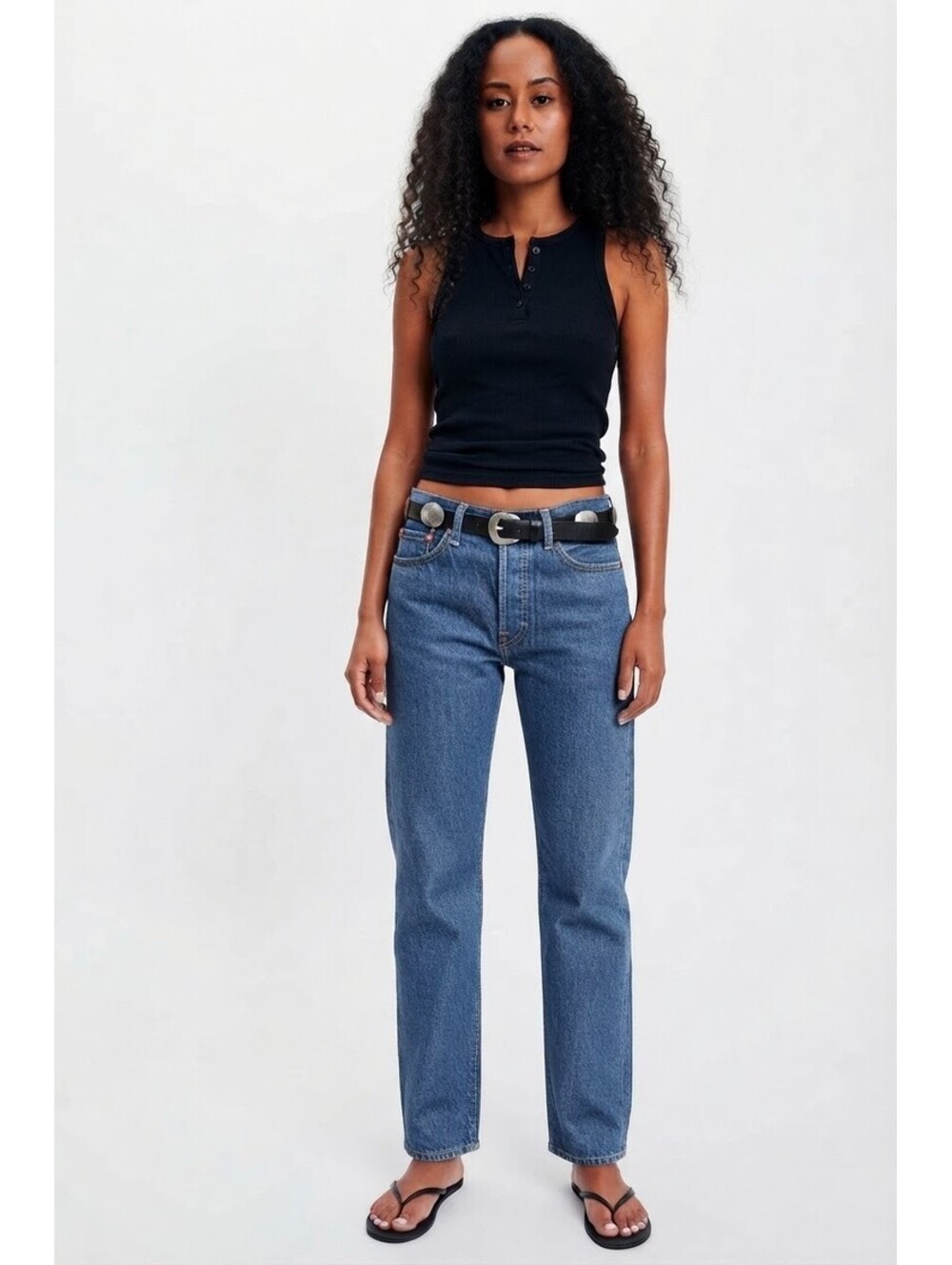 Levi's 501 Vintage 90s Classic Medium Blue Mid Rise Denim Jeans Size 28 x 30
